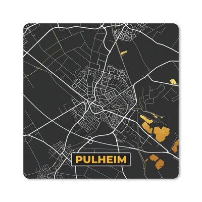 Produktbild von MuchoWow® Mauspad Mousepad Karte - Stadtplan - Pulheim - Deutschland - Gold 20x20 cm - Mousepads - Maus Mat - Pad - Mausunterlage - Desk Mat - Bureauartikeln