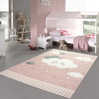 Obrázok produktu pre Detský koberec Play rug with clouds in pink Veľkosť - 200 x 290 cm