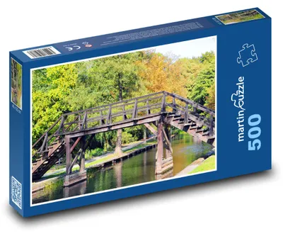 Zdjęcie produktu dla Puzzle 500 Drewniany most w parku - martinpuzzle