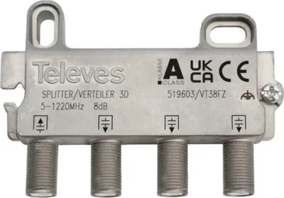 Image de Televes VT38FZ Répartiteur triple 5-1218MHz VD 8dB (519603)