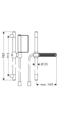 Produktbild von hansgrohe AXOR ShowerSolutions One Brauseset 0,90 m, mit One Handbrause 2-jet, 45722000