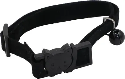 Immagine prodotto di Collare per gatti - AIME - Velluto nero - nylon, fantasia rossa e bianca, campanellino d'argento