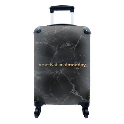 Produktbild von MuchoWow® Koffer Handgepäck Trolley Rollkoffer Kleine Reisekoffer mit 4 Rollen - Zitat - Motivation - Gold - Marmor - Cabin Size < 55x40x23 cm & 55x40x20 cm - Fotokoffer - Kabinenkoffer - Boardgepäck - Reise-Box - Reisekoffer - Reisegepäck - Koffer mit Bild - Trolley für Kinder