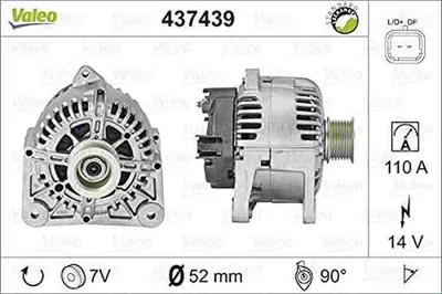 Produktbild von VALEO 437439 Lichtmaschine Generator LiMa 110A 14V für RENAULT SCÉNIC II (JM0/1) MEGANE II Coupé-Cabriolet (EM0/1) MEGANE II Kombi (KM0/1) MEGANE II