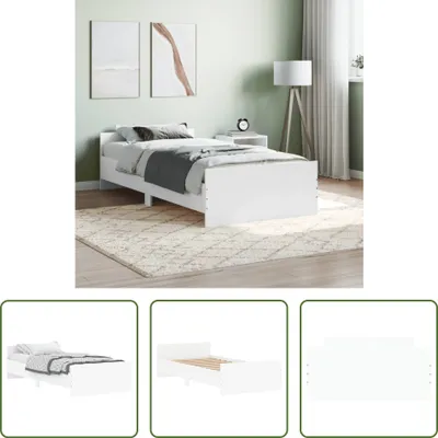 Produktbild von The Living Store Bettgestell Weiß 90x200 cm Holzwerkstoff