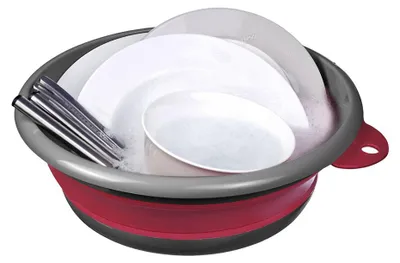 Produktbild von Schüssel faltbar Ø30 cm EUROHOME® – aus Kunststoff, 36x33x4cm – perfekt für den Campingurlaub, da sie auch als Spülschüssel verwendet werden kann