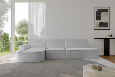 Produktbild von ALTDECOR Ecksofa mit Schlaffunktion und Bettkasten - MARI-L2-S - 368X167X85 - Grau Corner Sofa Eckcouch Couch L-Form, links/rechts angeordnet, Schlafcouch Ausziehbar Wohnlandschaft