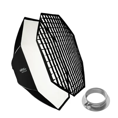 Obrázok produktu pre Walimex pro Essential Softbox Octagon 150 cm + adaptér pre softbox Profoto (vonkajší priemer: 15,2 cm), otočný o 360°, jednoduché nastavenie, vrátane mriežky, adaptéra Bowens a prepravnej tašky
