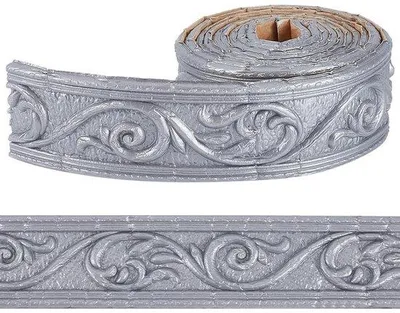 Obrázek produktu pro Pružný okrajový pás 2,25 m x 5 cm, šedý, samolepicí, s 3D efektem