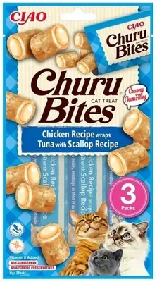 Zdjęcie produktu dla Przysmak dla kota CHURU Bites Tuńczyk&Przegrzebki 3x10g