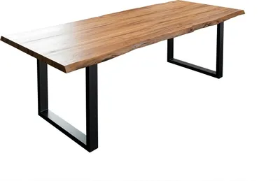Produktbild von Esstisch Baumkante massiv Akazie natur 200 x 100 schwarz LIAM