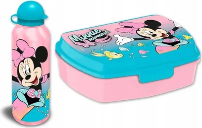 Zdjęcie produktu dla Zestaw 2w1 Śniadaniówka LunchBox + Bidon Butelka Dla Dziecka Myszka Minnie / MN30011
