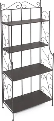 Produktbild von großes Metallregal mit 4 Böden, schwarz, im Antik Design