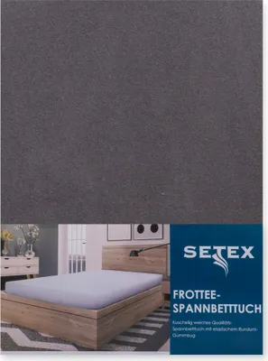 Produktbild von Setex Frottee-Spannbettlaken 180-200 x 200 cm anthrazit uni, Frottee