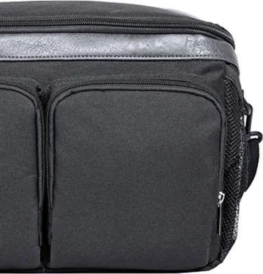 Immagine prodotto di Borsa fasciatoio per carrozzine, grande capacità, tasche multiple, chiusura a zip, porta-mamma con cinghie, nero