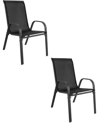 Immagine prodotto di Set di 2 sedie da giardino Sofia in metallo e textilene nero