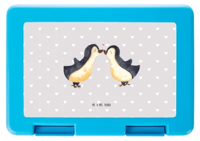 Produktbild von Mr. & Mrs. Panda Bento Box Pinguin Liebe - Grau Pastell - Geschenk, Vesperbox, Freundin, Lunchbox, Gastgeschenk, Bentobox, Vertraut, Essensbox, Geschenkidee, Snackbox