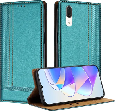 Produktbild von Handyhülle für Huawei P20 Leder Flip Klappbare Schutzhülle mit Standfunktion Grün