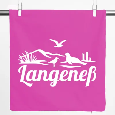 Produktbild von Huuraa Kissenbezug Langeneß Strandmotiv 40x40cm Fuchsia Baumwolle Dekokissenbezug Geschenkidee