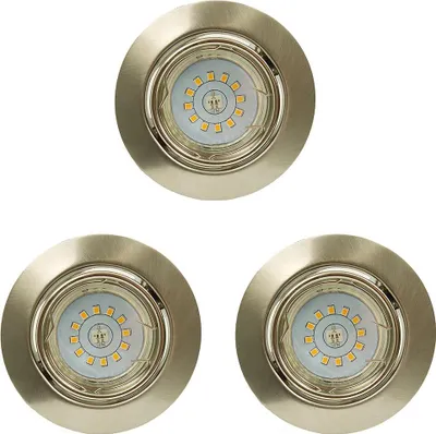Produktbild von 3 x LED Einbauleuchte nickel schwenkbar GU10 3Watt Deckenlampe