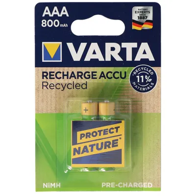 Produktbild von VARTA Recharge Akku Recycled AAA Micro 2er 800mAh