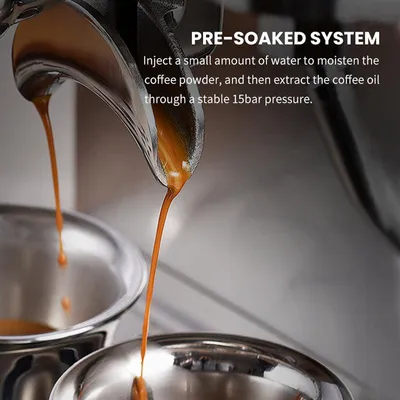 Produktbild von HiBREW Barista Pro H7 Siebträgermaschine, 20 Bar, integriertes Mahlwerk, Milchaufschäumer, inkl. Zubehörset, Silber
