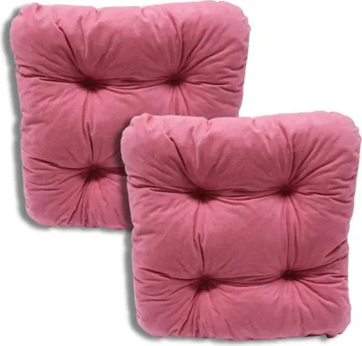 Zdjęcie produktu dla 2-Pak poduszki pikowane na krzesło różowe 38x38x8 cm - 1227 modne siedziska dekoracyjne