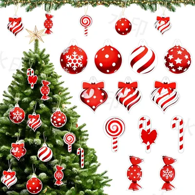 24 Holz-Weihnachtsbaum-Anhänger, Weihnachtsdeko, DIY-Basteln, Geschenkbox