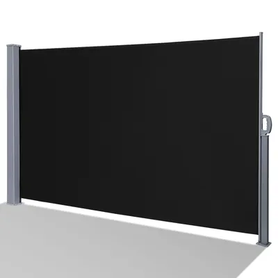 Obrázek produktu pro TolleTour boční markýza Výsuvná hliníková boční markýza Zahradní markýza Ochrana proti slunci Ochrana proti dešti 180x300 Černá barva