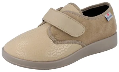 Produktbild von VAROMED Zürich Stretch Damen Klettschuhe beige Microvelours Stretch - Größe: 40