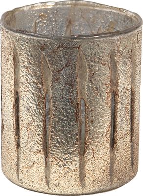 Clayre & Eef Teelichthalter Ø 11x13 cm Goldfarbig Glas Rund