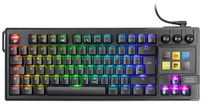 Image de Mars Gaming MKMASTER, format compact (80-87%), câble, USB, clavier mécanique, couleur noire