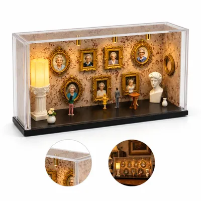 Produktbild von Mini Museum Bilderrahmen DIY Set, Acryl 3D Erinnerungsrahmen mit 9 kleinen Fotorahmen, kreative Foto Deko, Geschenk für Hochzeit, Jahrestag