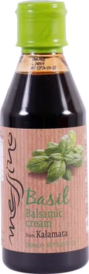 Produktbild von Messino Balsamico-Creme mit Basilikum 250 ml – Griechische Spezialität aus Balsamico & Traubenmost, Vegan, Ohne Zuckerzusatz