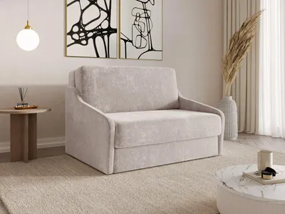 Produktbild von MOEBLO Schlafsofa FLY 120 – Sofa mit Schlaffunktion und Bettkasten, Schlafcouch Polstersofa mit Bonell-Federung (BxHxT): 135x90x115 cm - Beige (Vibe 08)