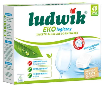 Produktbild von Ludwik Ekologiczny ALL IN ONE Geschirrtabletten, 40 Stück.