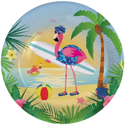 Immagine prodotto di Piatto monouso Flamingo 23 cm - 8 pezzi