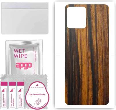 Produktbild von apgo Rückseite Schutzfolie, Skin, kompatibel mit T-Mobile Revvl 6 5G, Hinten Displayschutzfolie aus Vinylfolie, kratzfest, einfache Montage - Tigerwood