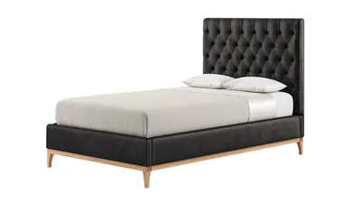 Produktbild von Schlaffabrik Polsterbett MARLON mit gestepptem Kopfteil (Velluto 20 & Helle Eiche)