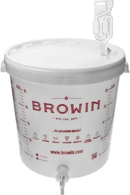 Produktbild von Browin Gärbehälter 30 L Mit Etikett, Ablasshahn Und Gärröhrchen Aus Plastik, Ua