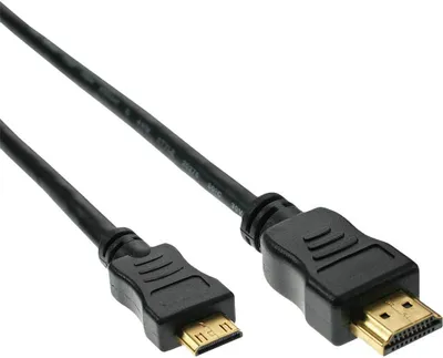 Image de InLine® 17460P Câble HDMI mini, HDMI prise sur mini prise, contacts dorés, noir, 10m
