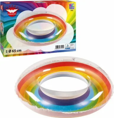 Produktbild von Schwimmring Rainbow D70cm aufgeblasen 65 cm, unaufgeblasen 70 cm