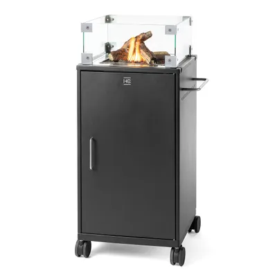 Productafbeelding van MANIA Mobiele vuurtabel, aluminium, zwart, 72 x 47 x 16 cm