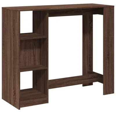 Obrázek produktu pro vidaXL Barový stůl s policí hnědý dub 124x46x103,5 cm materiál na bázi dřeva