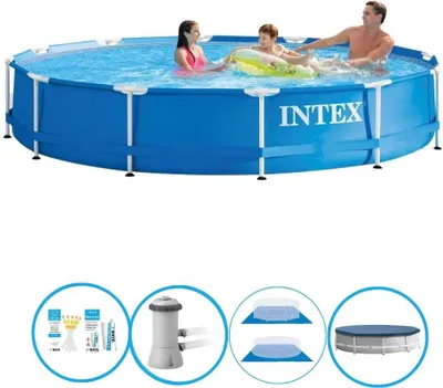 Obrázek produktu pro Kovový rám bazénu Intex - včetně příslušenství - 366x76 cm