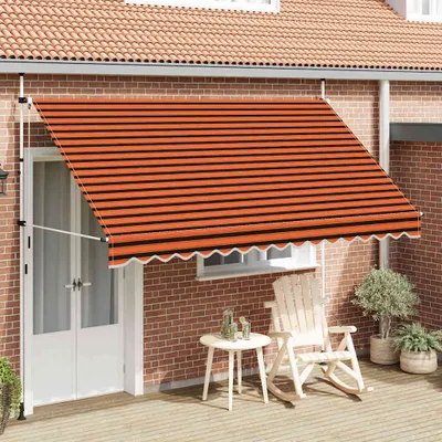 Image de vidaXL Store rétractable manuel 350 cm Orange et brun