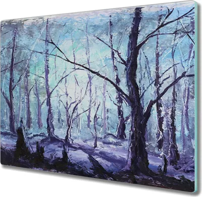 Produktbild von Coloray Herdabdeckplatte 60x52 cm Schneidebrett Kochplattenabdeckung Küchenbrett Hackbrett - Wald Winter