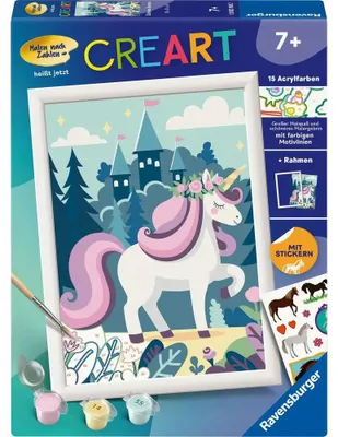 Produktbild von CreArt, Malen nach Zahlen Kinder - Einhorn Aurora