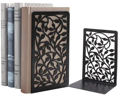 Image de Serre-livres - Métal - Noir - 17 x 12 x 9 cm - Lot de 2