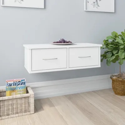 Produktbild von vidaXL Wand-Schubladenregal Weiß 60x26x18,5 cm Holzwerkstoff